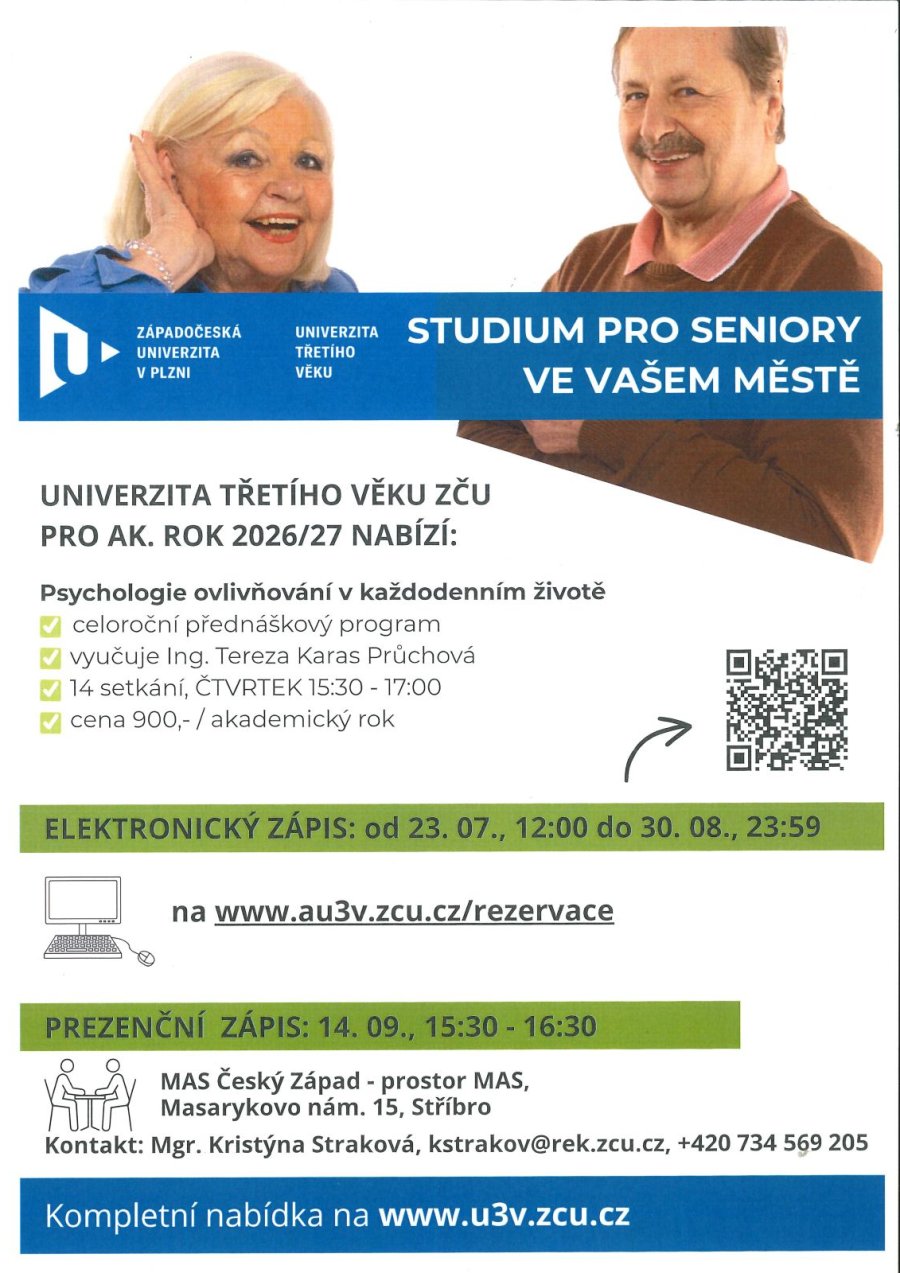 Univerzita třetího věku - ZÁPIS pro ak. rok 2026/27